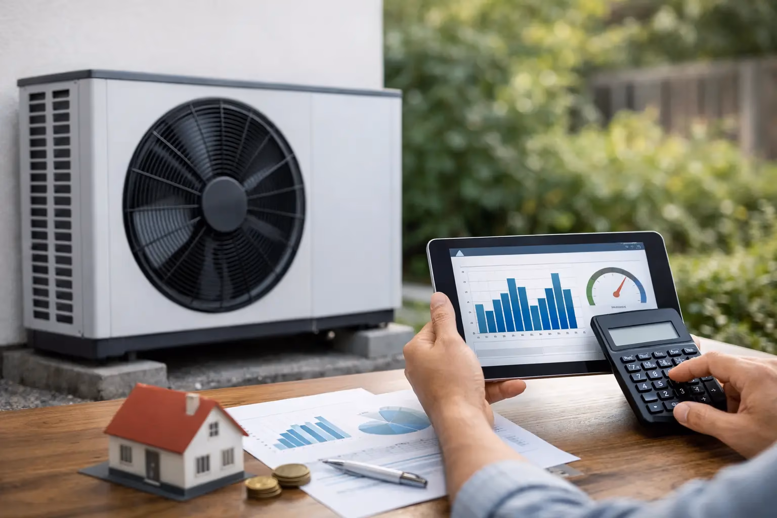 Compteur électrique d'une maison équipée d'une pompe à chaleur air-eau Kozéo, illustration de la consommation réelle d'une PAC bien dimensionnée