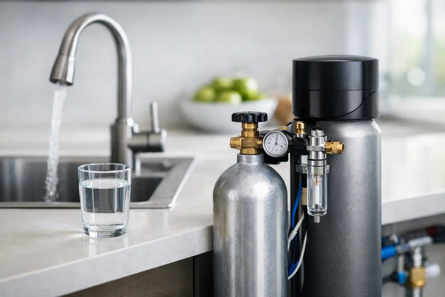 Système d'adoucisseur d'eau au CO₂ pour habitat
